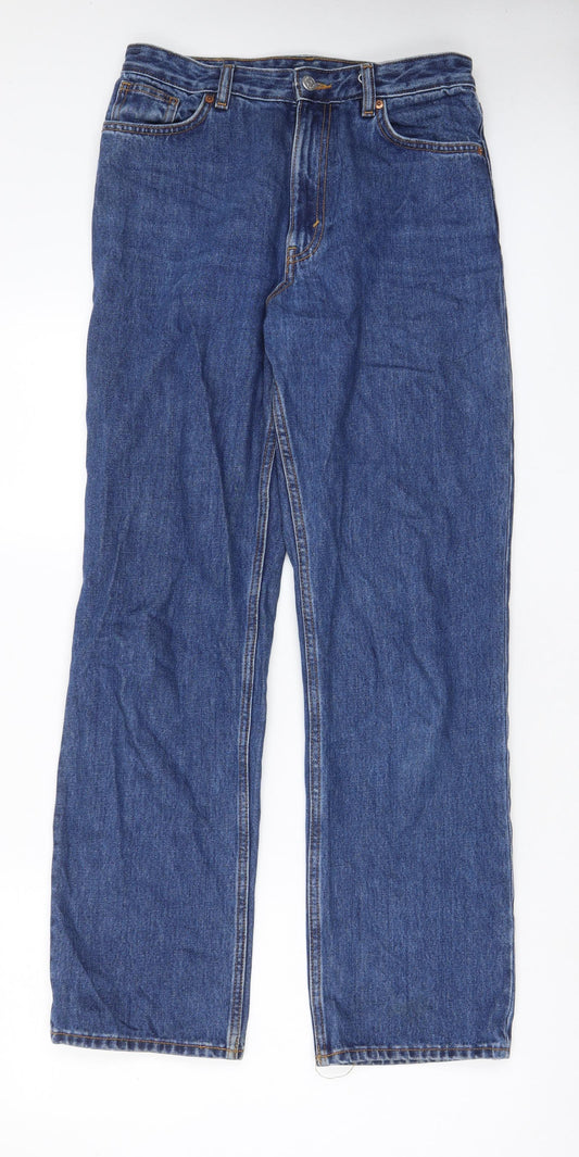 H&M Mens Blue Cotton Straight Jeans Size 28 in L31 in Regular Zip - Pockets, Belt Loops