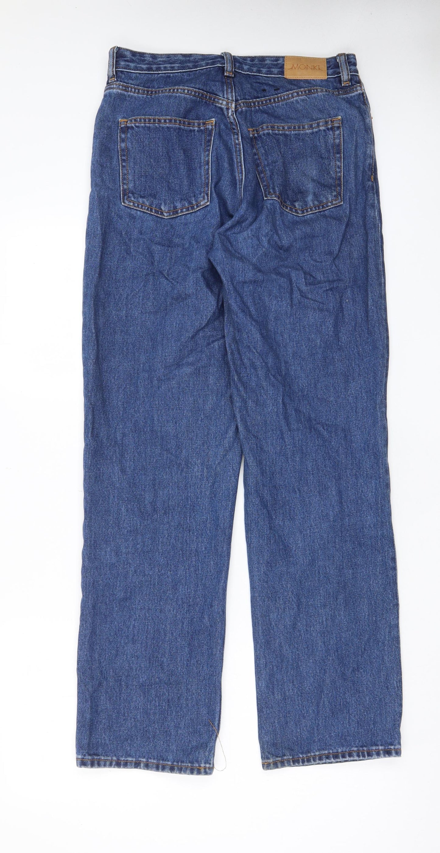 H&M Mens Blue Cotton Straight Jeans Size 28 in L31 in Regular Zip - Pockets, Belt Loops