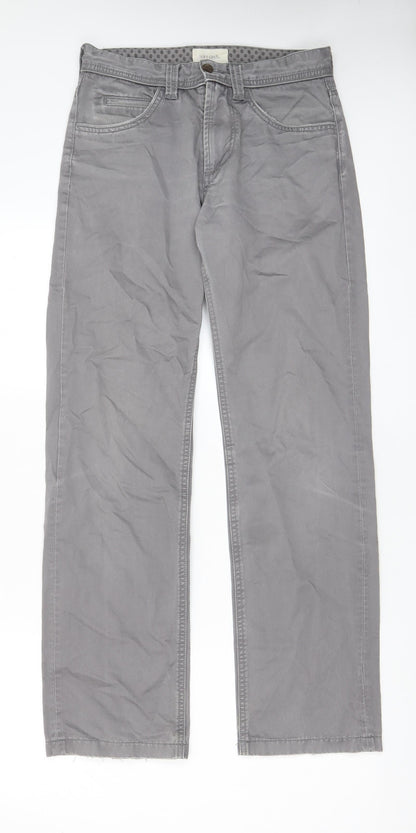 SOFT GREY Womens Grey Cotton Chino Shorts Size 28 in L3 in Regular Zip - Pockets, Belt Loops