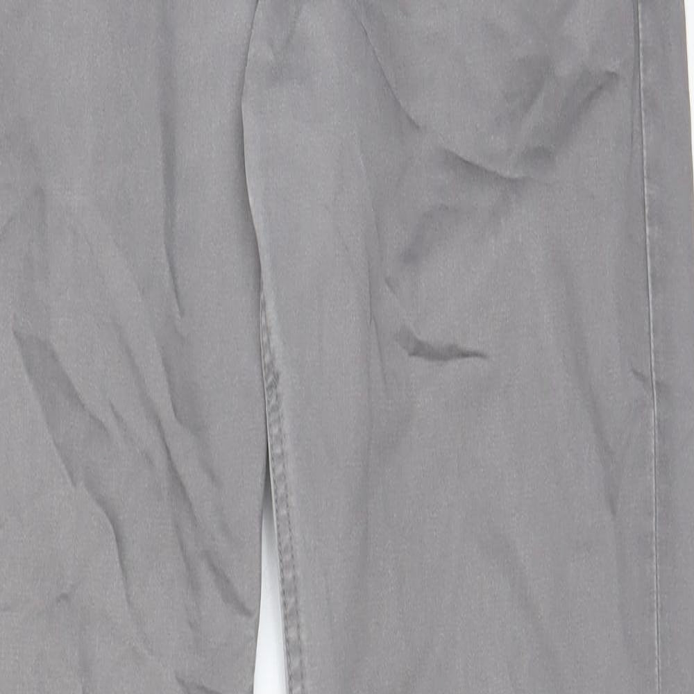 SOFT GREY Womens Grey Cotton Chino Shorts Size 28 in L3 in Regular Zip - Pockets, Belt Loops