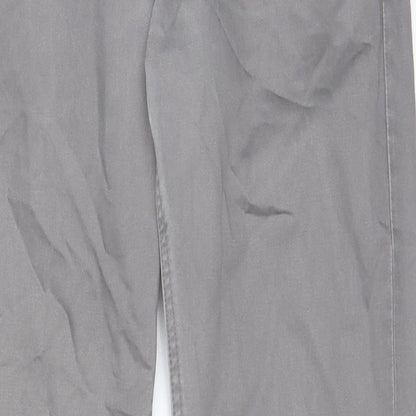 SOFT GREY Womens Grey Cotton Chino Shorts Size 28 in L3 in Regular Zip - Pockets, Belt Loops
