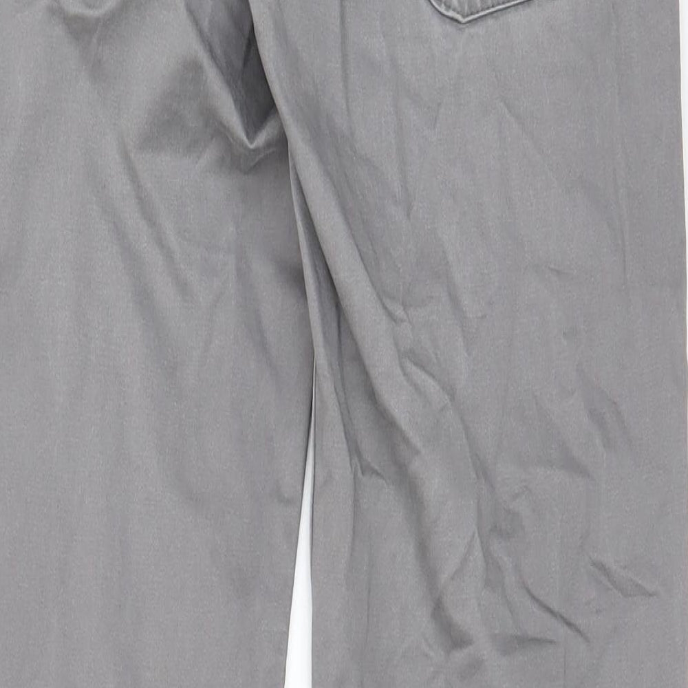 SOFT GREY Womens Grey Cotton Chino Shorts Size 28 in L3 in Regular Zip - Pockets, Belt Loops