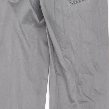 SOFT GREY Womens Grey Cotton Chino Shorts Size 28 in L3 in Regular Zip - Pockets, Belt Loops
