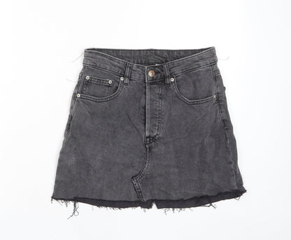 Divided by H&M Womens Gold Cotton A-Line Skirt Size 8 Button