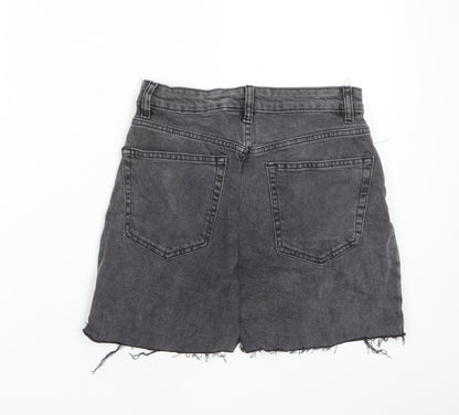 Divided by H&M Womens Gold Cotton A-Line Skirt Size 8 Button