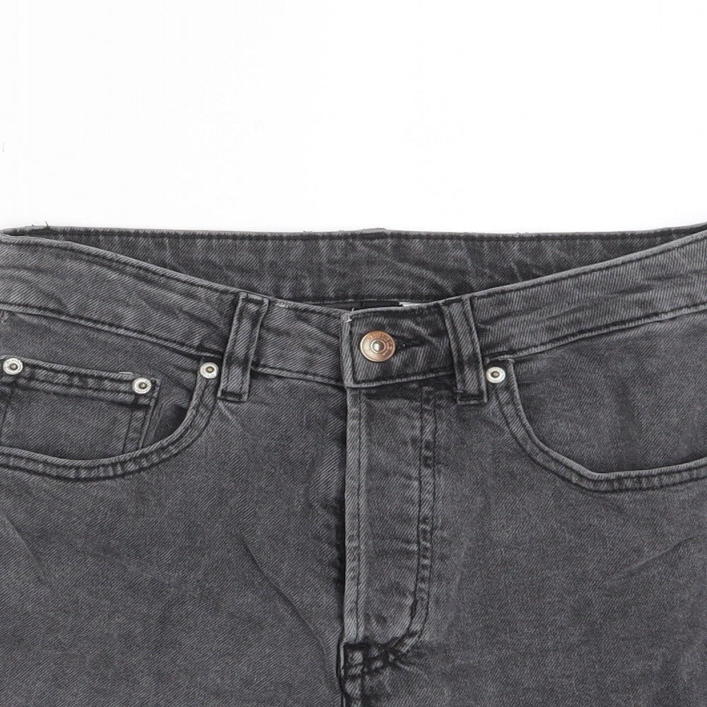 Divided by H&M Womens Gold Cotton A-Line Skirt Size 8 Button