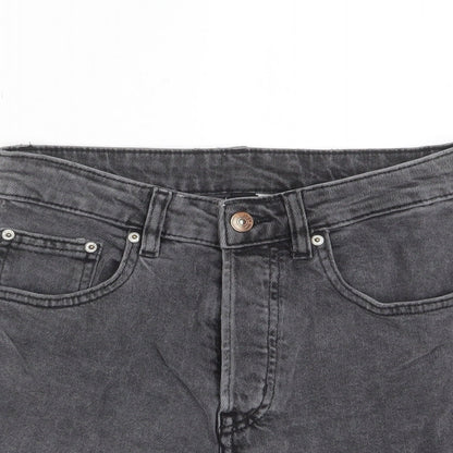 Divided by H&M Womens Gold Cotton A-Line Skirt Size 8 Button