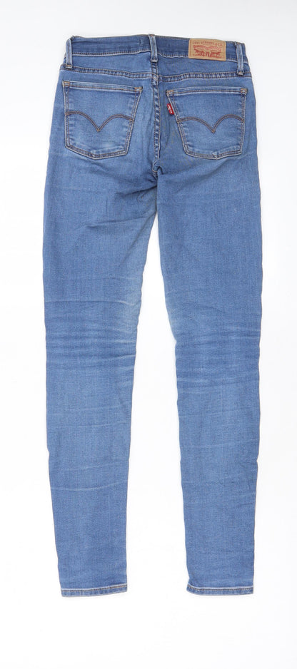 Levi's Womens Blue Cotton Skinny Jeans Size 23 in L28 in Regular Zip - Pockets, Logo