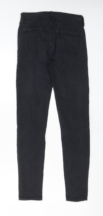 Topshop Womens Black Cotton Skinny Jeans Size 26 in L32 in Regular Zip - Pockets, Belt Loops
