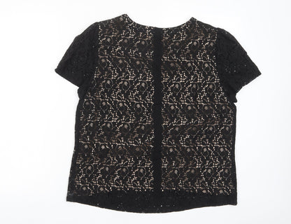Womens UK Size 16 Oasis Black Basic T-Shirt
