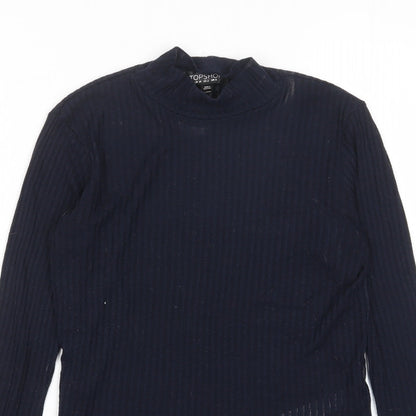Womens UK Size 6 Topshop Blue Cropped T-Shirt