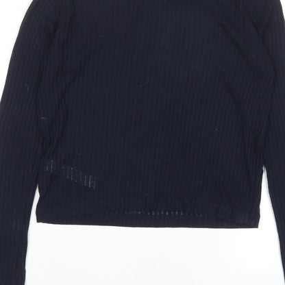 Womens UK Size 6 Topshop Blue Cropped T-Shirt