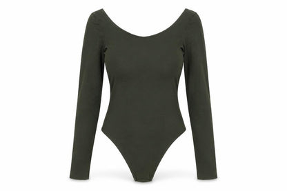 Womens UK Size XS H&M One-Piece Green Bodysuit