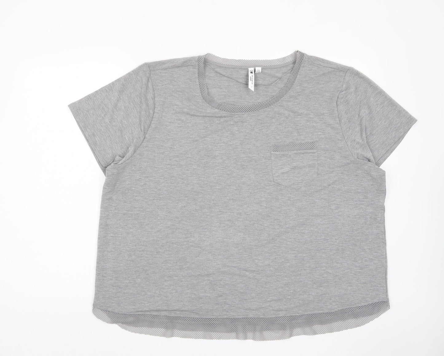 Womens UK Size XL Cable & Gauge Grey Basic T-Shirt