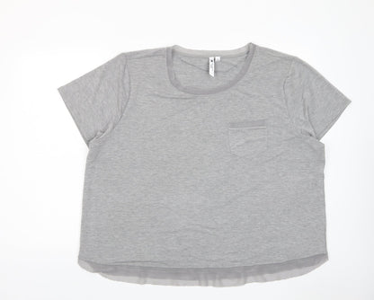 Womens UK Size XL Cable & Gauge Grey Basic T-Shirt
