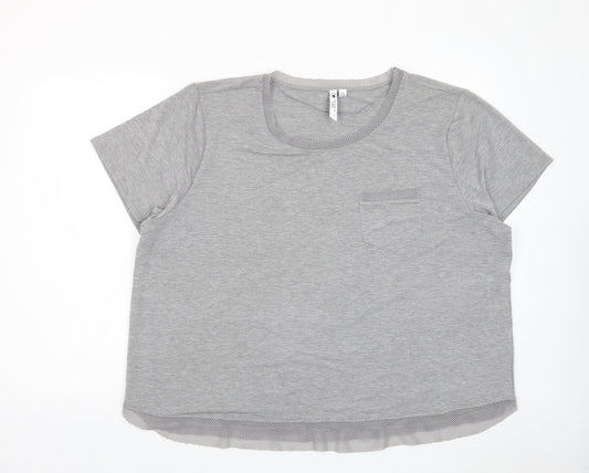 Womens UK Size XL Cable & Gauge Grey Basic T-Shirt