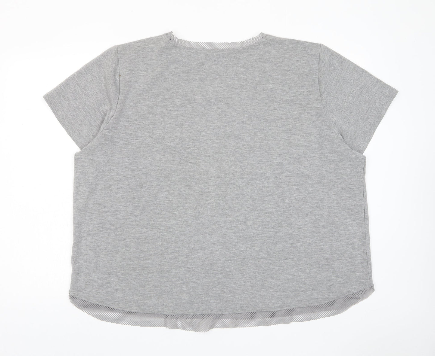 Womens UK Size XL Cable & Gauge Grey Basic T-Shirt