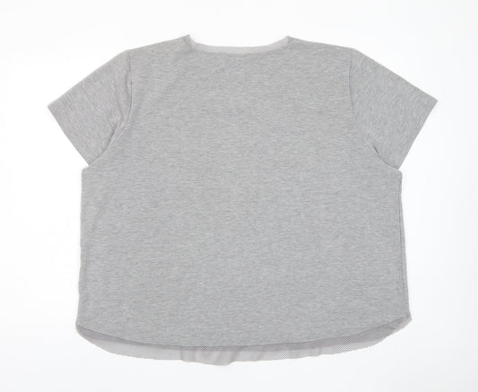 Womens UK Size XL Cable & Gauge Grey Basic T-Shirt