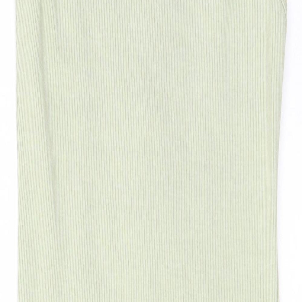 PRETTYLITTLETHING Womens Green Polyester T-Shirt Dress Size 6 Crew Neck Pullover - Zip