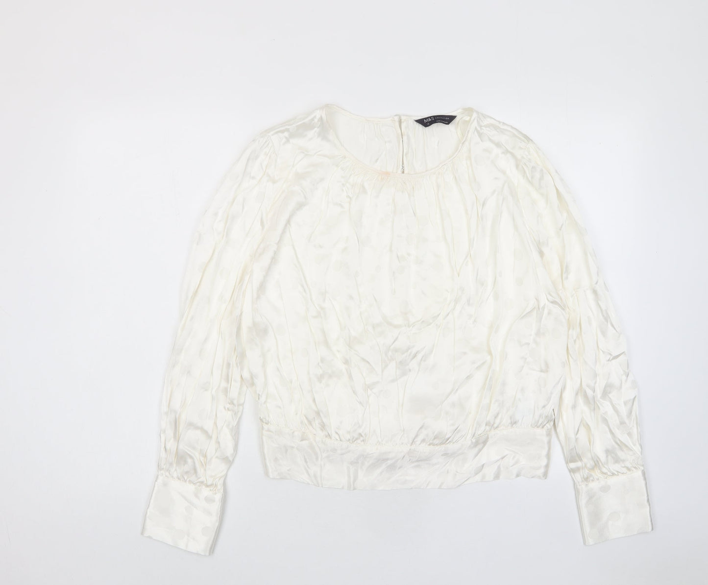 Womens UK Size 6 Marks and Spencer Ivory Basic Blouse