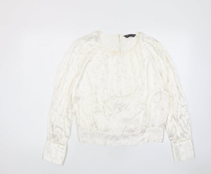 Womens UK Size 6 Marks and Spencer Ivory Basic Blouse