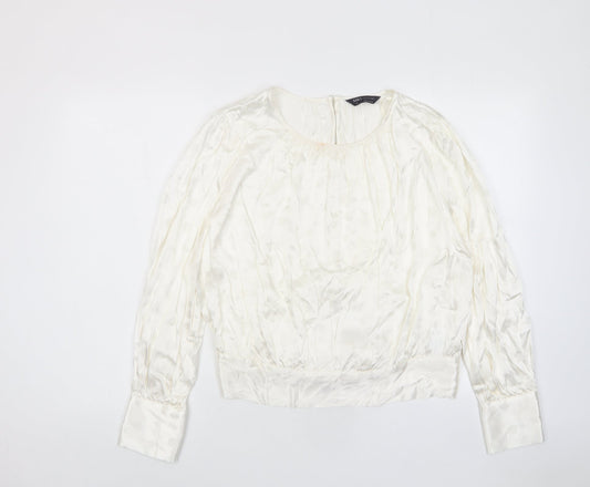 Womens UK Size 6 Marks and Spencer Ivory Basic Blouse