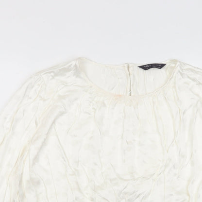 Womens UK Size 6 Marks and Spencer Ivory Basic Blouse