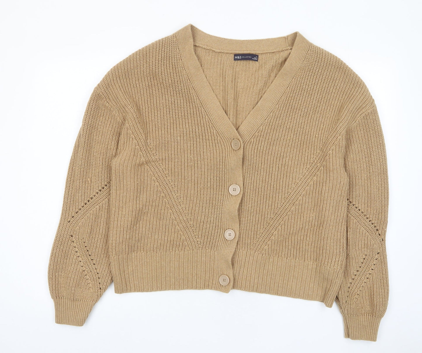 Womens UK Size XL Marks and Spencer Brown Cardigan Jumper