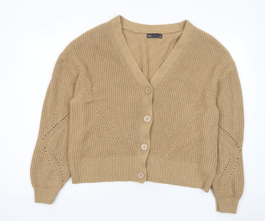 Womens UK Size XL Marks and Spencer Brown Cardigan Jumper