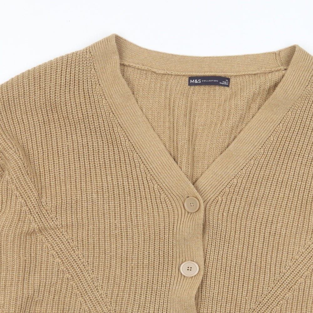 Womens UK Size XL Marks and Spencer Brown Cardigan Jumper