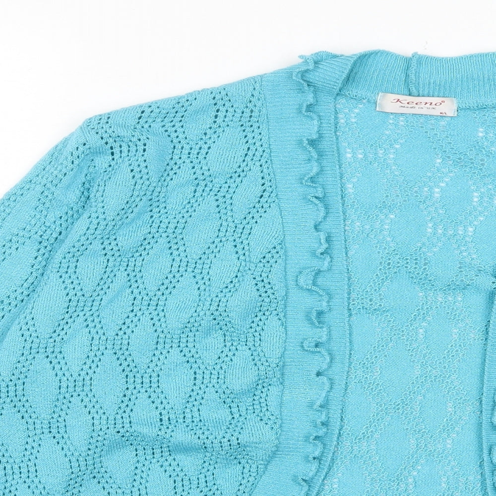 Womens UK Size M Keeno Blue Cardigan Jumper