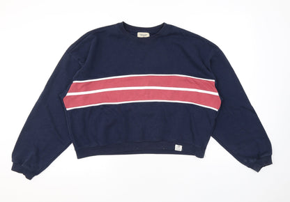 Womens UK Size S Pull&Bear Blue Pullover Sweatshirt