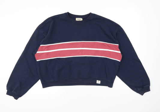 Womens UK Size S Pull&Bear Blue Pullover Sweatshirt