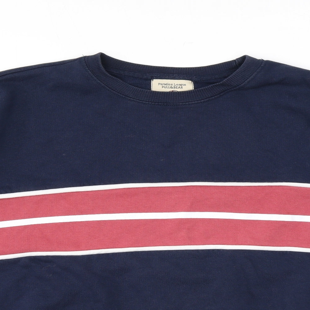 Womens UK Size S Pull&Bear Blue Pullover Sweatshirt