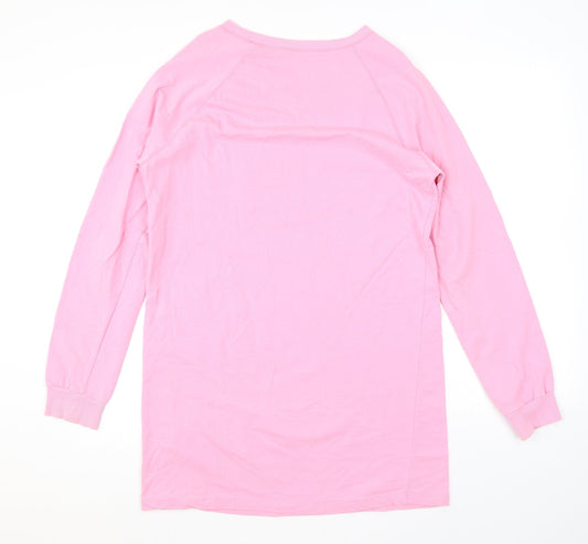 Boohoo Womens Pink Cotton Pullover Sweatshirt Size M Pullover - Girl Power