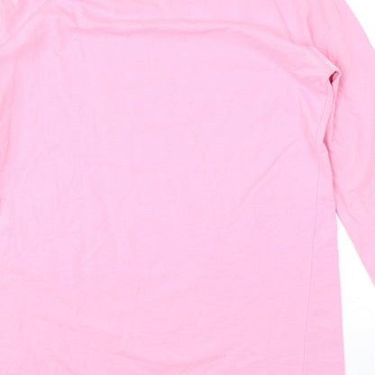 Boohoo Womens Pink Cotton Pullover Sweatshirt Size M Pullover - Girl Power