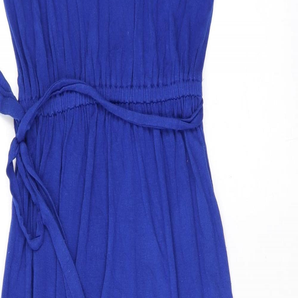 Dorothy Perkins Womens Blue Viscose Maxi Size 8 Round Neck Pullover