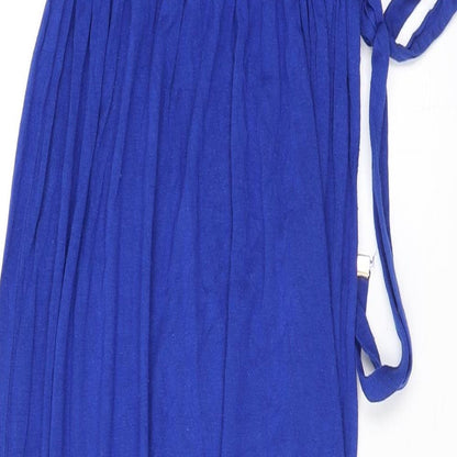 Dorothy Perkins Womens Blue Viscose Maxi Size 8 Round Neck Pullover