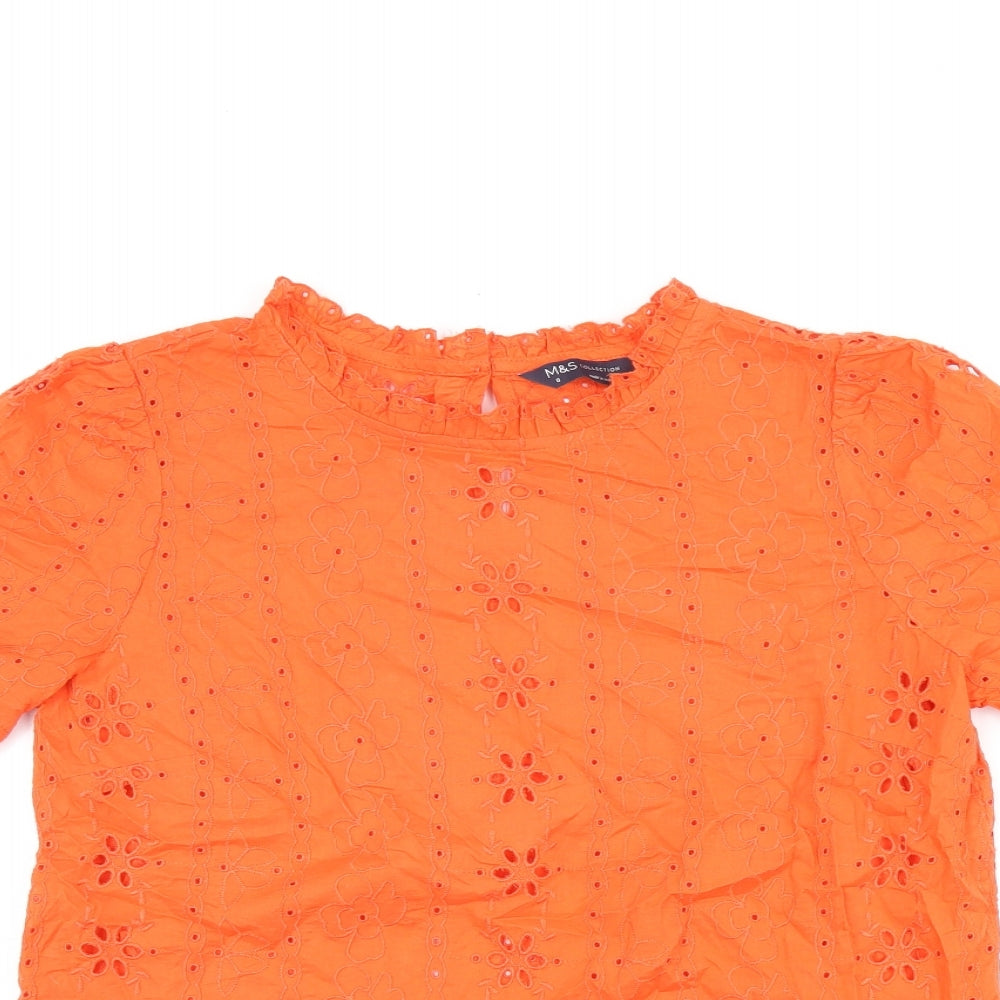 Womens UK Size 8 Marks and Spencer Red Basic T-Shirt