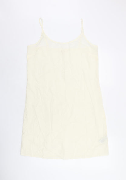 Per Una Womens Ivory Cotton Tank Dress Size 12 Scoop Neck Pullover