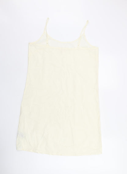 Per Una Womens Ivory Cotton Tank Dress Size 12 Scoop Neck Pullover
