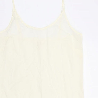 Per Una Womens Ivory Cotton Tank Dress Size 12 Scoop Neck Pullover