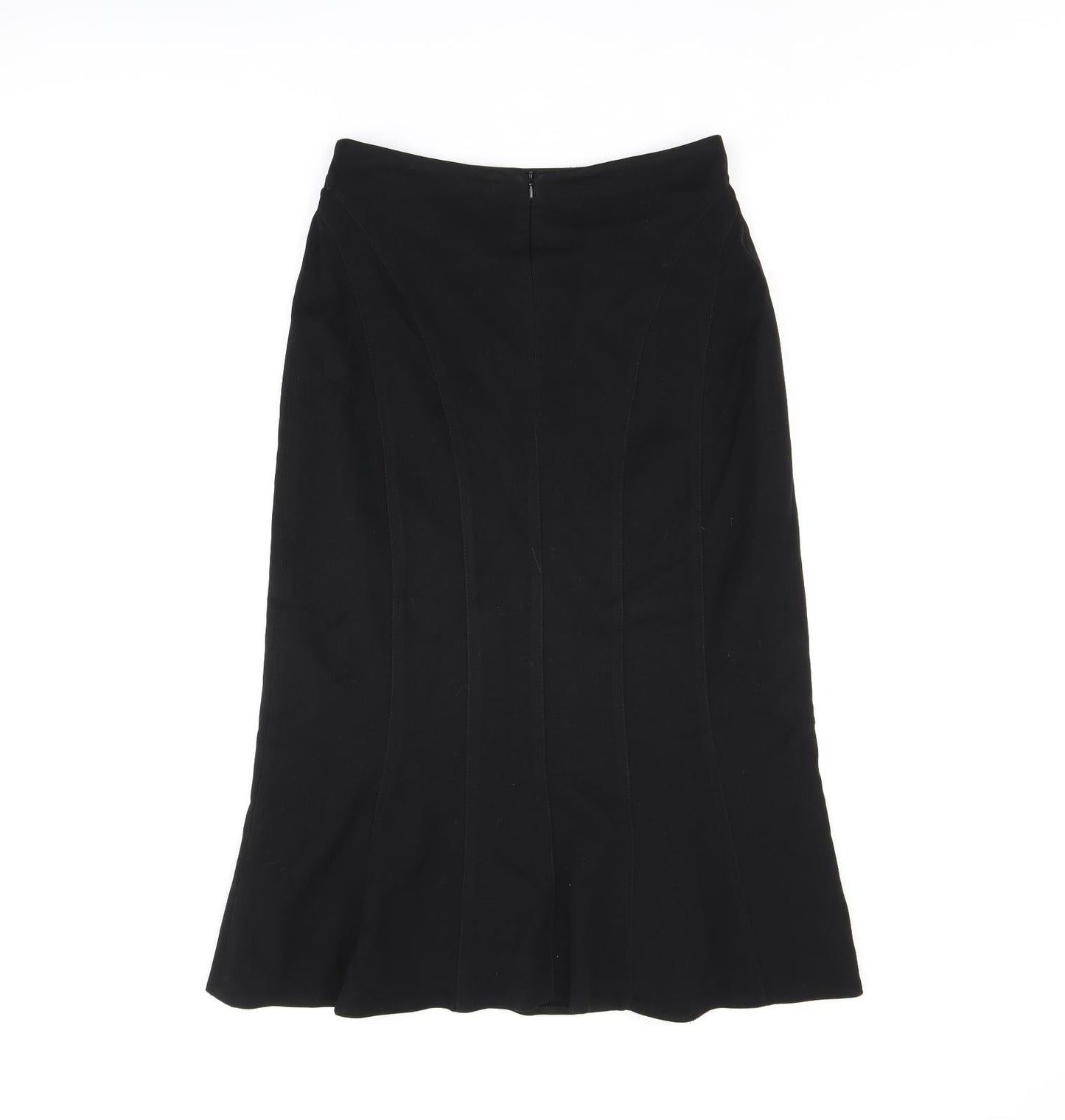 CMD Womens Black Polyester Flare Skirt Size 10 Zip
