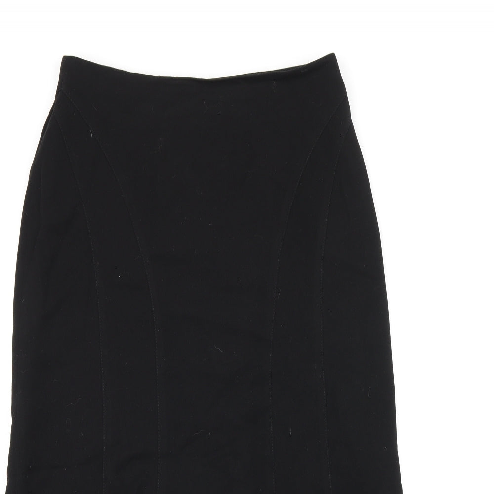 CMD Womens Black Polyester Flare Skirt Size 10 Zip