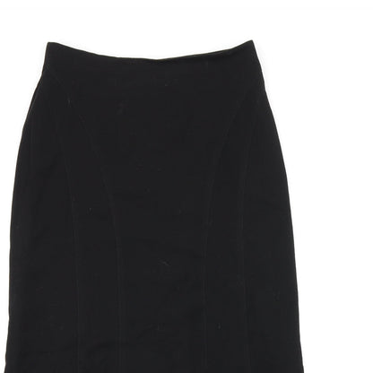 CMD Womens Black Polyester Flare Skirt Size 10 Zip