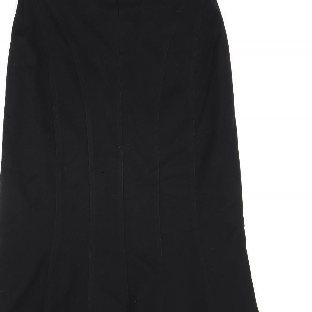 CMD Womens Black Polyester Flare Skirt Size 10 Zip