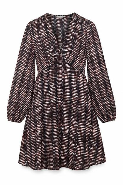 Per Una Womens Black Tie Dye Polyester Shift Size 12 V-Neck Pullover