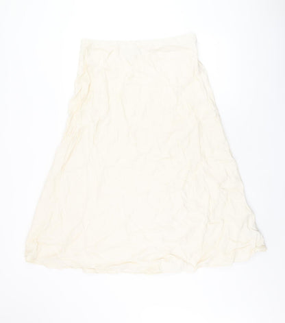 Marks and Spencer Womens Ivory Viscose Swing Skirt Size 14