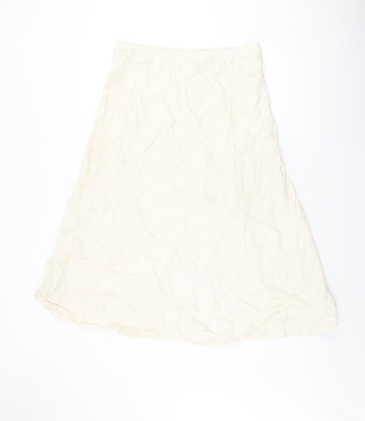 Marks and Spencer Womens Ivory Viscose Swing Skirt Size 14