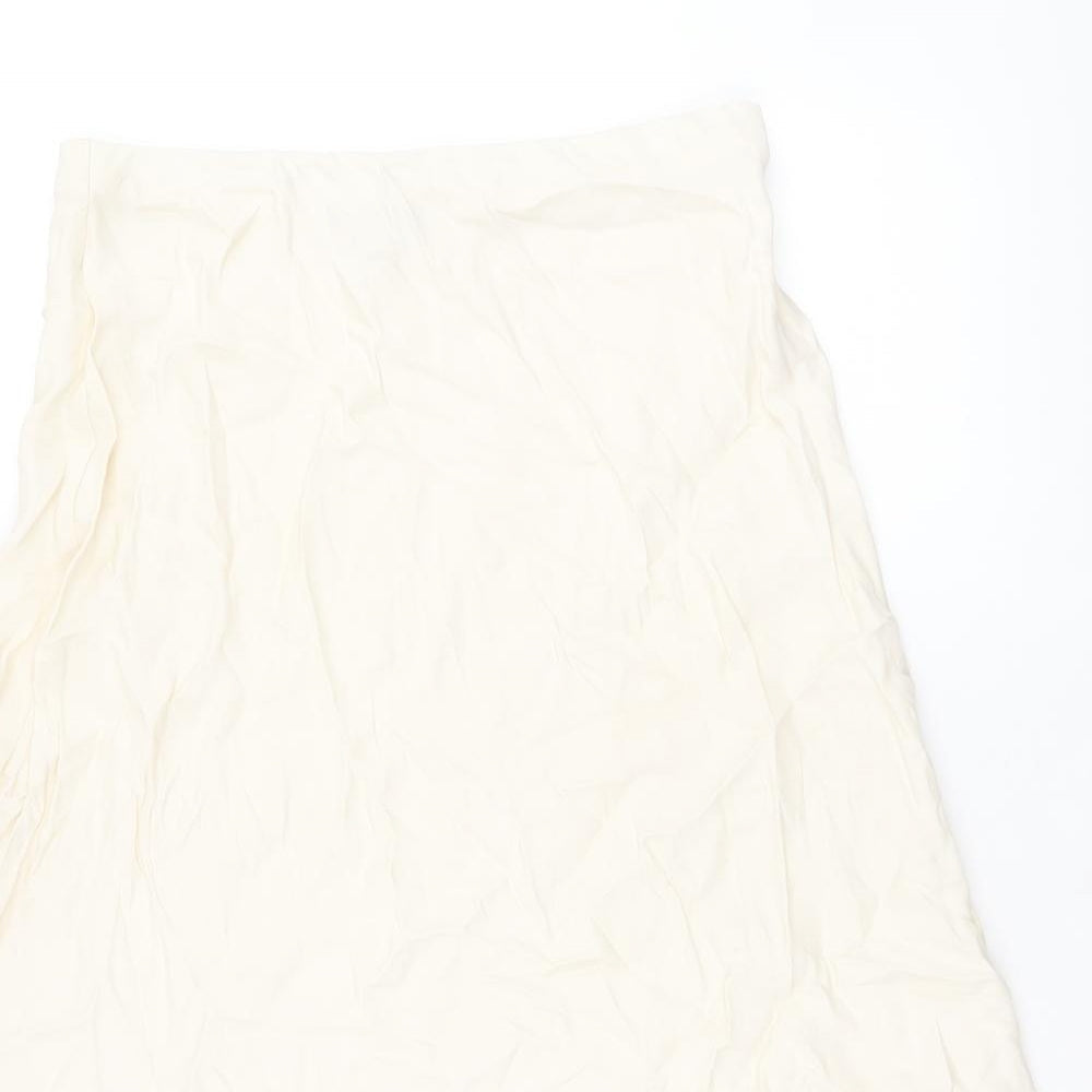 Marks and Spencer Womens Ivory Viscose Swing Skirt Size 14